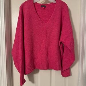 Vince Camuto Bright Pink V-Neck Sweater